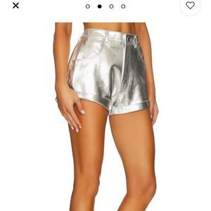 Lovers + Friends Silver High Waist Shorts